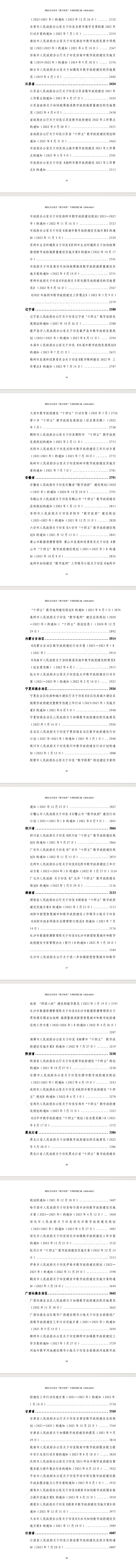 国家及各省市“数字政府”专项政策汇编（2019-2023）