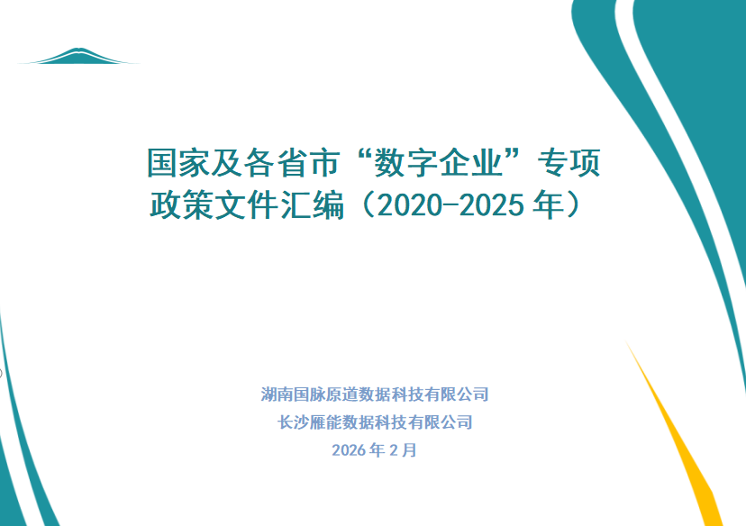 国家及各省市“数字企业”专项政策文件汇编（2020-2025年）